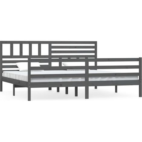Maison Exclusive - Massivholzbett Grau 200x200 cm