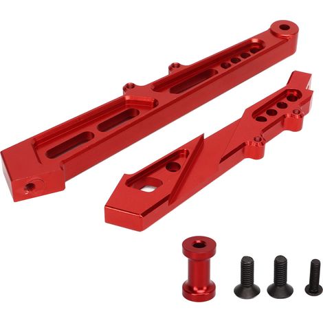 Renfort de châssis avant et arrière professionnel en alliage d'aluminium pour voitures RC ARRMA 1/7 et 1/8 (rouge) (1/5)