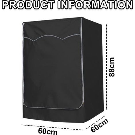 Housse pour lave-linge/sèche-linge Washine - Housse imperméable et anti-poussière avec façade épaisse - Fermeture éclair (1/3)