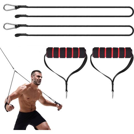 Accessoires complets pour la musculation et le fitness : pince de tension pour la poitrine, le dos, les épaules, les biceps et les bras, barre de tension haute résistance, corde. (1/5)