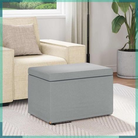 876758 Tabouret Gris clair 61 x 41 x 40 cm Tissu et bois stratifié (1/5)