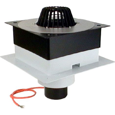 DrainBox DN75 Terrassenablauf mit PVC-Manschette und Heizgerät (10-30W/230V)