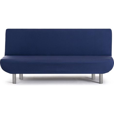 Housse de canapé bi-élastique pour clic-clac 3 Places Couleur Bleu Design Harlem (1/5)