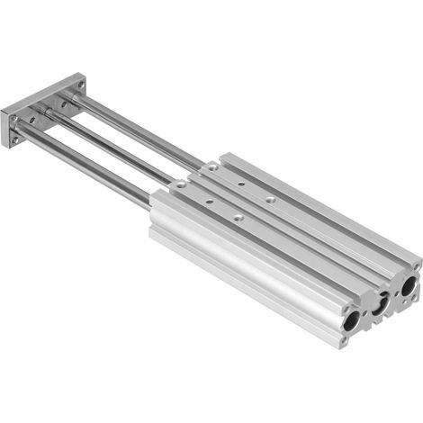 Vérin pneumatique fin avec 3 tiges de guidage et visserie en alliage d'aluminium MGPM12X100 (1/5)