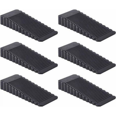 6 Pcs Arrêts de portes,cale de porteen Caoutchouc Antidérapant (Noir) (1/4)