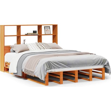 Maison Exclusive - Letto Libreria senza Materasso Marrone Cera 140x190 cm Legno