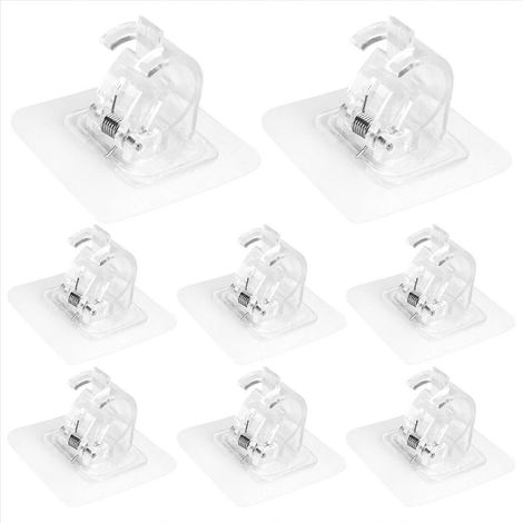 pezzi di staffe per asta per tende senza foratura, ganci per asta per tende senza chiodi, ganci per asta per tende per appendere le tende (1/5)