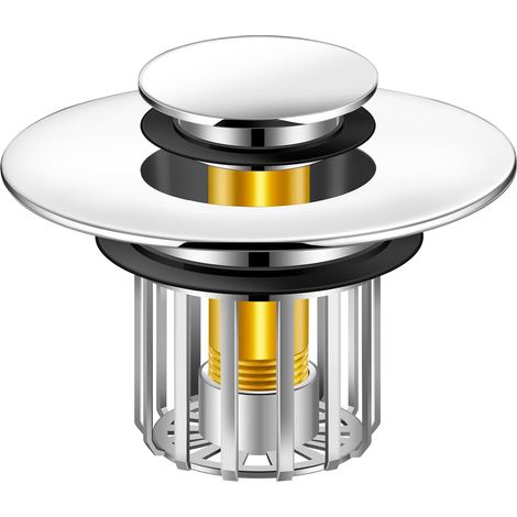Bouchon de lavabo Récupérateur de cheveux pour bonde de douche Bouchon de bonde escamotable Protection pour bonde de lavabo de 3,5 à 4,5 cm de diamètre. (1/5)