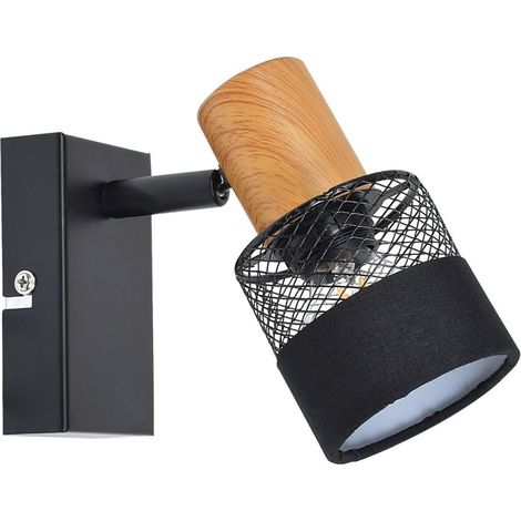 Applique Coletta Italux noire orientable 1xE14 bois (1/2)