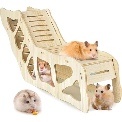 Pont Pour Rongeurs - Pont Échelle En Bois - Pour Hamsters Nains Et Gerbilles - 30 x 11 cm (1/5)