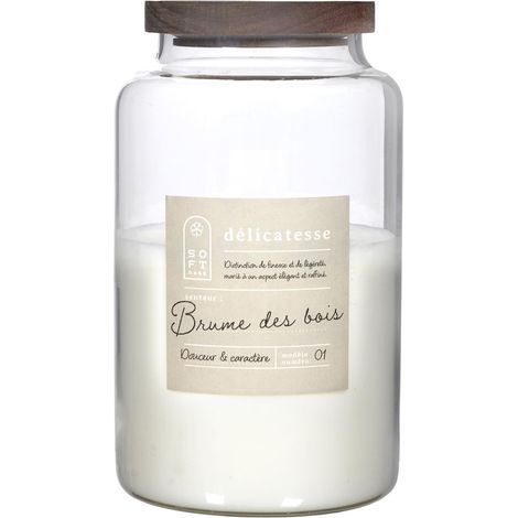 Bougie parfumée 3 mèches en coton DELICATESSE senteur brume des bois (1/2)