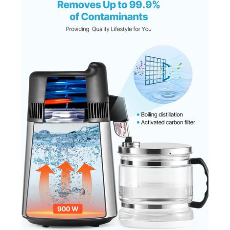 Distillateur d'Eau 6 L - Purificateur d'Eau de Comptoir - 900 W (1/5)