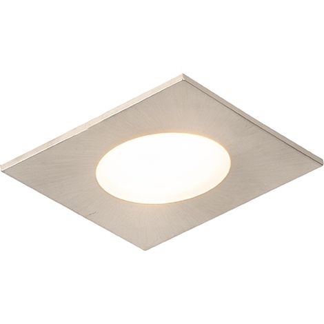 QAZQA Faretto da incasso moderno quadrato in acciaio con LED IP65