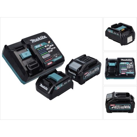 Kit de fuente de alimentación Makita 40 V máx. con 1 batería BL 4040 de 4,0 Ah XGT + cargador rápido DC 40 RA XGT LXT + adaptador de carga ADP10 (1/5)