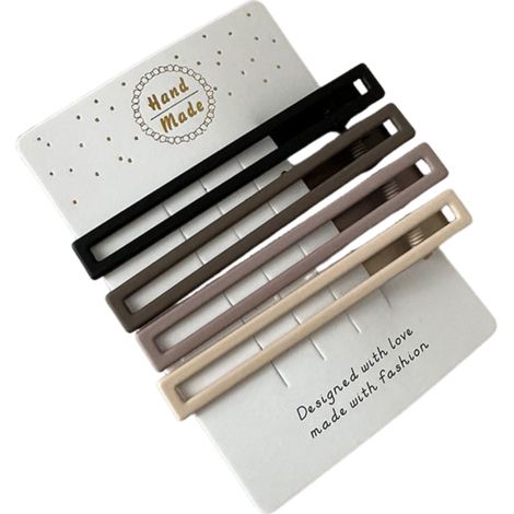 Juego de cuatro pinzas para el cabello de estilo retro en color café: pinza retro con flequillo, pinza con forma de pico de pato, accesorios texturizados para el cabello de mujer. (1/4)