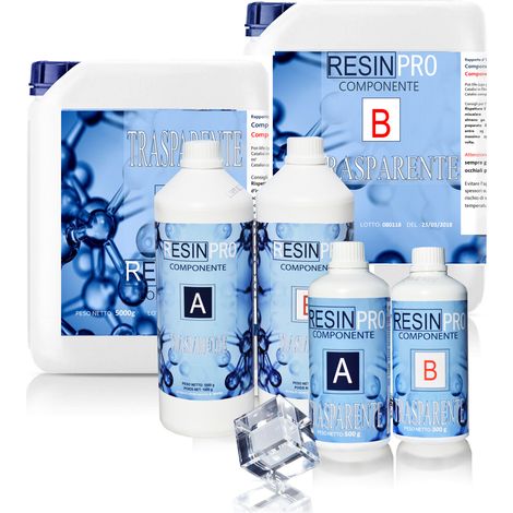 Résine époxy transparente 3.2 kg – Effet eau cristalline – Applications artistiques et décoratives – Faible viscosité pour imprégnation fibre de carbone – Resin Pro