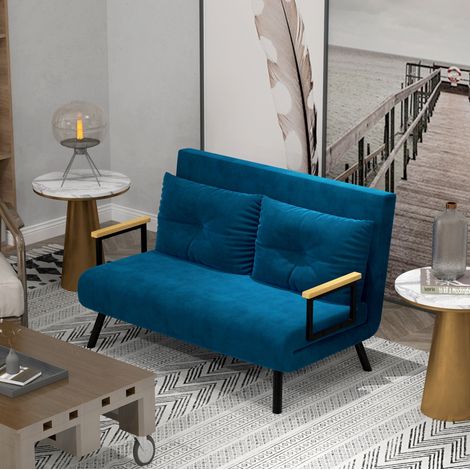 MEUBLIV Schlafsofa 102x73x81 cm blau – Rückenlehne 5-fach verstellbar, ohne Matratze (1/5)