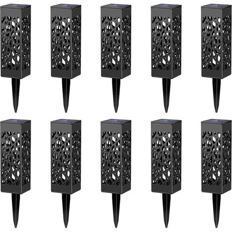 Lot de 10 Lampes solaires, étanches, interrupteur automatique, éclairage chaud, pour jardin, terrasse (1/5)