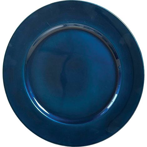 Assiette de Présentation Bleue Sous-Assiette Décorative en Plastique 33 x 33 x 2 cm - PANGIVO (1/3)