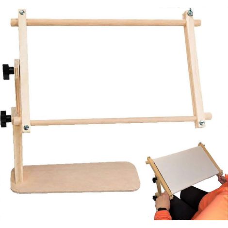 Support de table réglable pour cadre à broder point de croix pince pour cercle à broder en bois support à aiguille 15 x 30 cm (1/5)