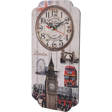Horloge murale rectangulaire rétro européenne pour salon, décoration bar, horloge design moderne (1/5)