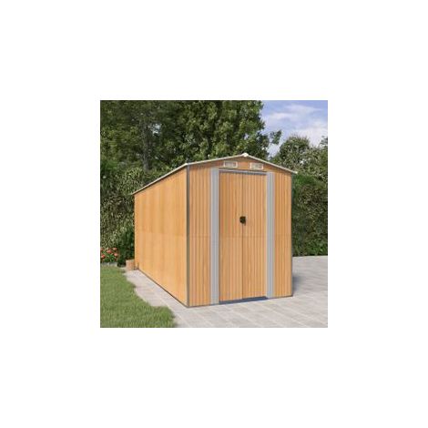 Abri de jardin Marron clair 192x440x223 Acier galvanisé (1/5)