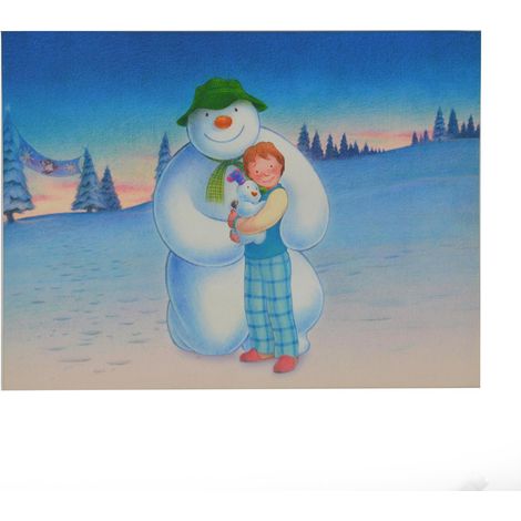 The Snowman Snowdog Colour Changing Christmas Fiber Optic Canvas Light Up LED (1/4)