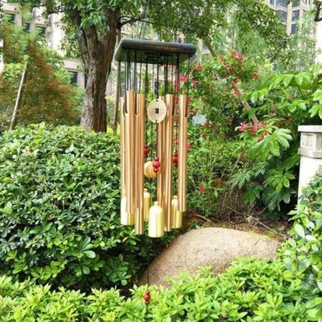 PD08272-Carillon Suspendu à Vent en Cuivre. Tubes Éoliens Faits de Tuyau avec du Métal sous Forme de Cloches pour Décoration de la-Ywey (1/4)