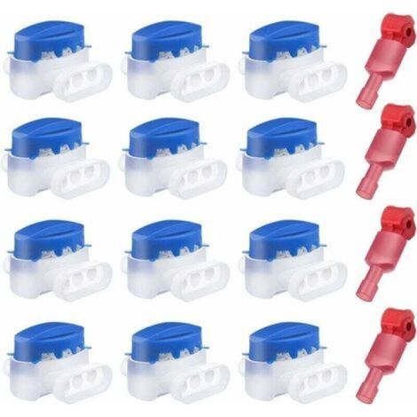 [NEVER USED] Pack of 12 waterproof 3-hole cable connectors, crimped electrical wire connectors, gel-filled lawnmower connector with 4 connection terminals for Husqvarna robotic lawnmowers