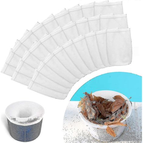 Lot de 30 housses de protection pour filtres de skimmer de piscine, compatibles avec les paniers de skimmer. (1/5)