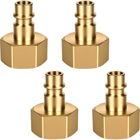 Set di 4 raccordi per aria compressa - filettatura interna da 1/2" - raccordo rapido in ottone - raccordi per aria compressa (1/5)