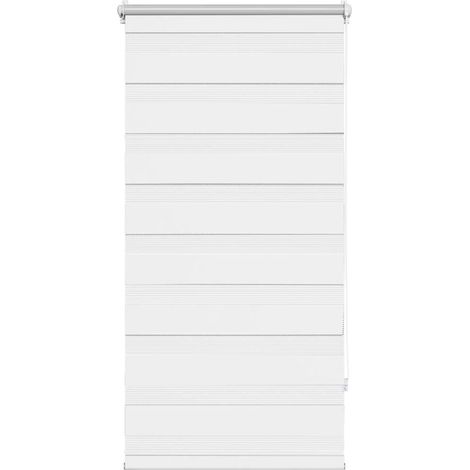 Maison Exclusive - Store vénitien zébré 60,9 x 120 cm, largeur du tissu 56,7 cm, blanc (1/5)