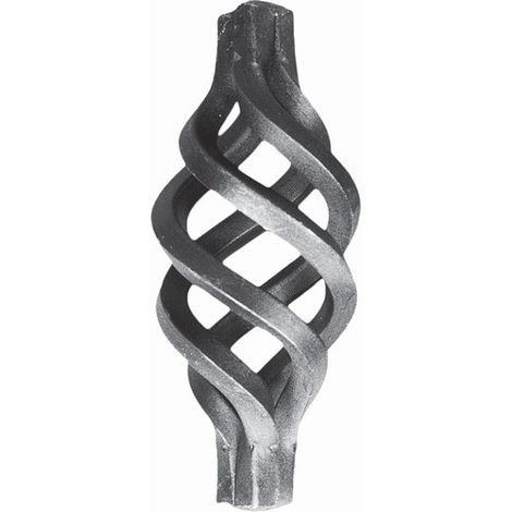 Torsade pour un barreau carré de 14mm - Hauteur 155mm Largeur 65mm - À souder - DECO FER FORGE