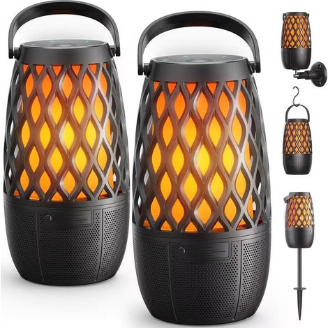 Enceinte Bluetooth Extérieure - Haut-Parleur Sans Fil 360° avec Éclairage LED - Étanchéité IPX5 - Connexion Automatique Multi-Appareils - Pour Jardin, Terrasse, Extérieur - 1 Pièce (1/5)