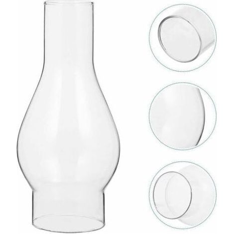 Hitzebeständiger Glaslampenschirm - Kompatibel mit Öl- und Kerosinlampen - Maße 3,5x5,4x7,6 cm (1/4)
