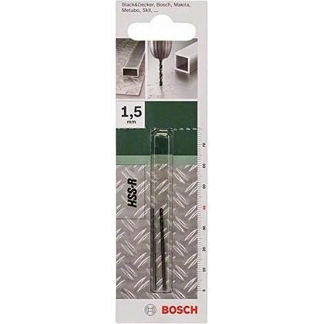 Bosch Accessories 2609255001 HSS Metall-Spiralbohrer 1.5 mm Gesamtlänge 40 mm rollgewalzt DIN 338 (1/4)