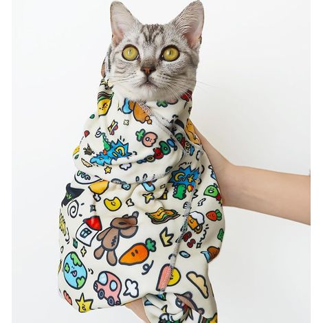 Bande auto-adhésive pour la coupe des griffes des chats, grande taille (80 cm), coupe-griffes, hamac, dispositif de contention pour chats (moins de 8 kg) (1/5)