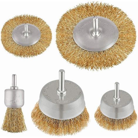 Set mit 5 Drahtbürsten für Bohrmaschinen (1/5)