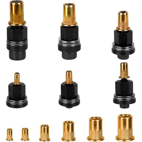 66 Stück Gewindenietmuttern, Handnietwerkzeug-Adapter, Nietzange M3, M4, M5, M6, M8, M10, manuelle Nietzange, Gewindeeinsatz aus Metall (1/5)