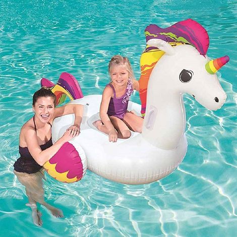 Trade Shop - Unicorno Fashion Luxury Cavalcabile Gigante 150 X 117 Cm Cavallo Arcobaleno - (1/3)