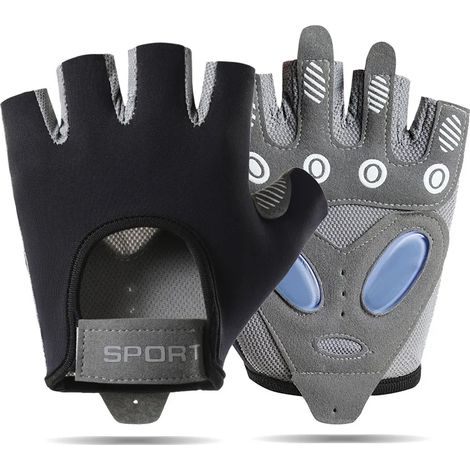 (Noir, Taille S) Gants de sport respirants, unisexes, adaptés au cyclisme et à l'entraînement de musculation en salle de sport.
