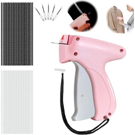 Machine à coudre textile Machine manuelle de réparation de vêtements Machine pour la pose d'étiquettes Avec aiguille et agrafe (1212,5 cm Rose) (1/5)