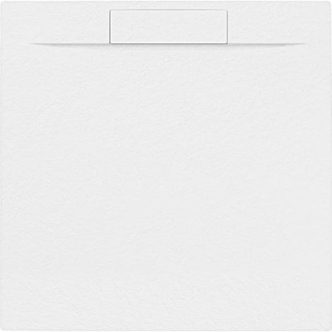 Swiss Aqua Technologies Fusion Receveur de douche 90x90cm en marbre coulé avec siphon, Blanc (SATFU9090BL-S) (1/2)