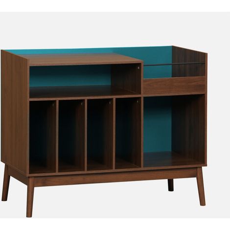 Mobili vintage per vinili effetto legno bicolore