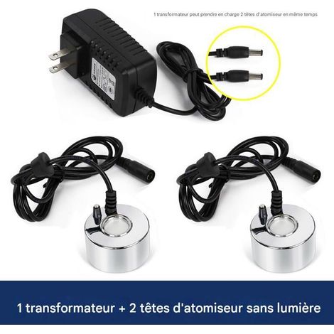 Ultraschall-Luftbefeuchter mit 2 Verneblerköpfen, ein bis zwei Verneblerköpfe, ohne Licht und Transformator, hohe Nebelmenge (1/5)
