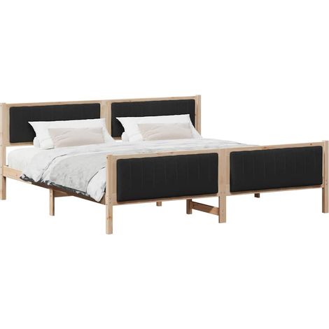 Maison Exclusive - Struttura del Letto con testiera Marrone e nero 200 x 200 cm