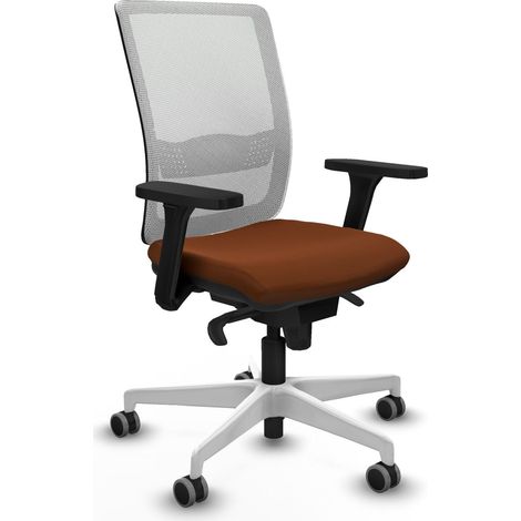 Chaise de bureau piqueras y crespo Haches cuir synthétique marron maille blanche (1/2)
