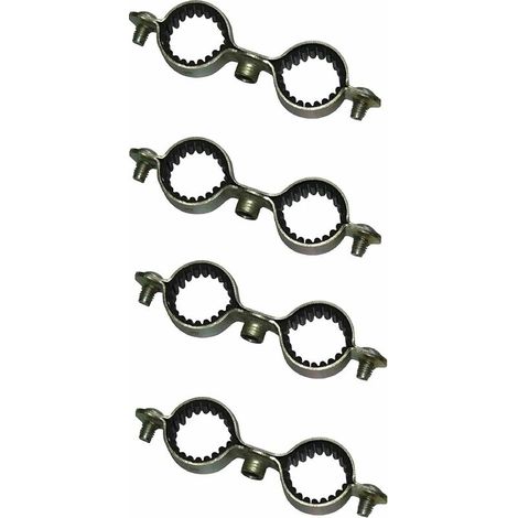 4x collier double de fixation murale 18mm isophonique caoutchouc plomberie raccord tuyau tube