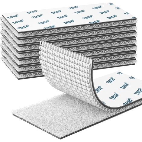 Scratch Autocollant Double Face, Hook & Loop Auto-Adhésif à Crochets Et Boucles, Ruban Adhésif Puissant Pour Décoration De Pièce, Maison, Bureau, Voiture (Blanc, 50mmX100mm 8Paires) (1/5)