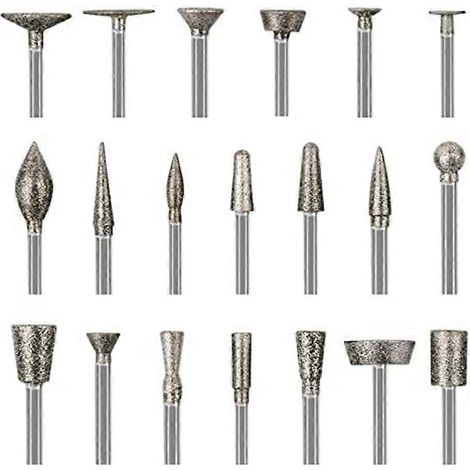 Kits de polissage 20 pièces, outils rotatifs avec tige de 1/8 pouce pour la sculpture -- (1/5)